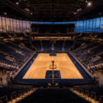 Modern basketball arena concept representing NBA expansion discussions involving Las Vegas and Seattle