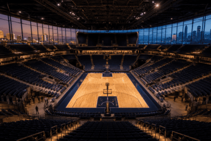 Modern basketball arena concept representing NBA expansion discussions involving Las Vegas and Seattle