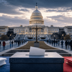 U.S. Capitol with ballots representing U.S. Midterm Elections 2026 Senate and House control