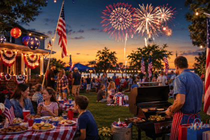 America 250 Fourth of July celebration with fireworks, flags, and holiday shopping deals
