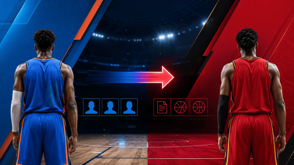 Oklahoma City Thunder and Atlanta Hawks trade graphic for Aaron Wiggins move
