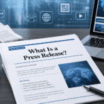 What is a press release guide showing format, purpose, types, and media announcement structure