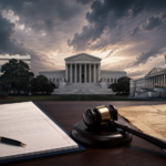 White House, U.S. Capitol, and Supreme Court representing executive power in America