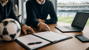 Football transfer window explained with player signing and club deal concept