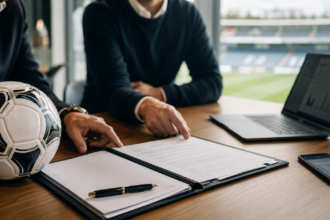 Football transfer window explained with player signing and club deal concept