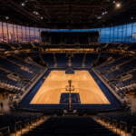 Modern basketball arena concept representing NBA expansion discussions involving Las Vegas and Seattle
