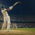 A T20 cricket match showing power hitting and modern cricket strategy