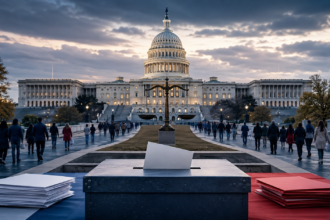 U.S. Capitol with ballots representing U.S. Midterm Elections 2026 Senate and House control