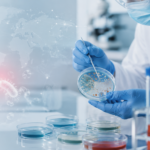 Antimicrobial resistance concept showing resistant bacteria and public health risk