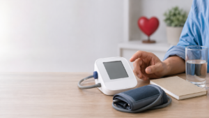 High blood pressure check showing hypertension risk and heart health
