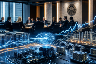 AI data centers and semiconductor chips representing inflation pressure