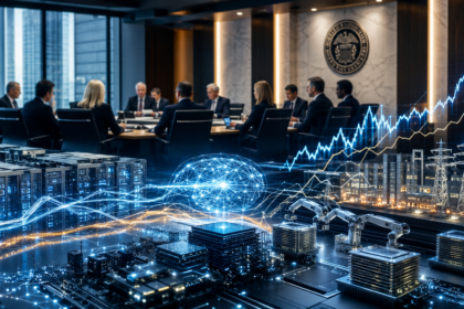 AI data centers and semiconductor chips representing inflation pressure