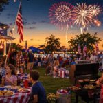 America 250 Fourth of July celebration with fireworks, flags, and holiday shopping deals