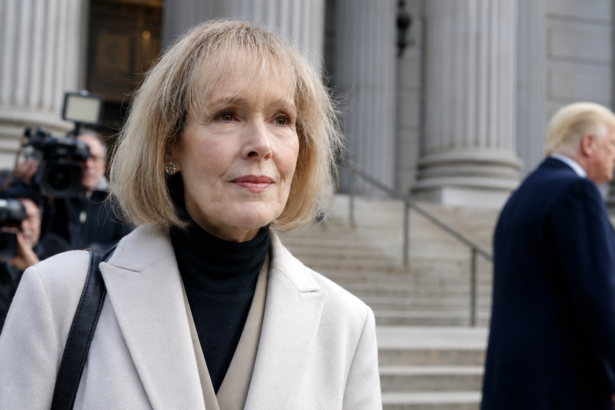 E. Jean Carroll after receiving $5.6 million in Trump civil case