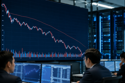 Financial analysts monitor a sharp IBM stock decline after preliminary Q2 results