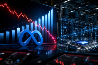 Meta stock chart falling after Q2 2026 earnings despite strong revenue growth
