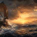 The Odyssey Movie 2026 inspired epic sea journey with ancient Greek ship and IMAX cinematic atmosphere