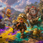 Splatoon Raiders Mechanic and Deep Cut battling Salmonids on the Spirhalite Islands