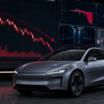 Tesla share price chart falling after Q2 2026 earnings
