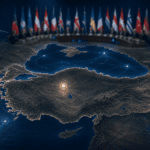 NATO flags and a Turkey map showing Ankara’s growing role in the alliance in 2026
