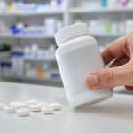 Cetirizine 5 mg medicine bottle with lot number being checked