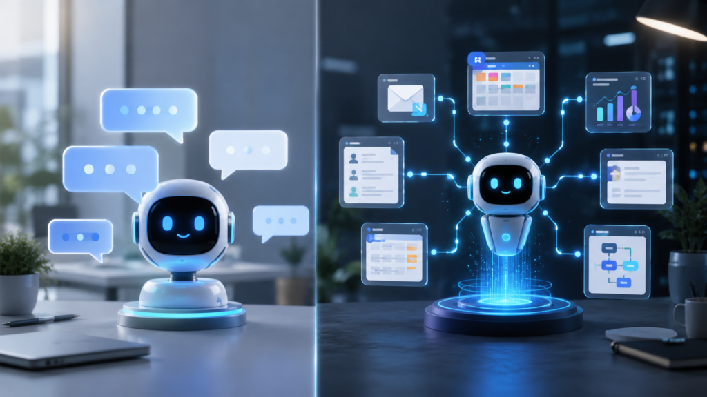 AI agent and chatbot comparison for business tasks and automation