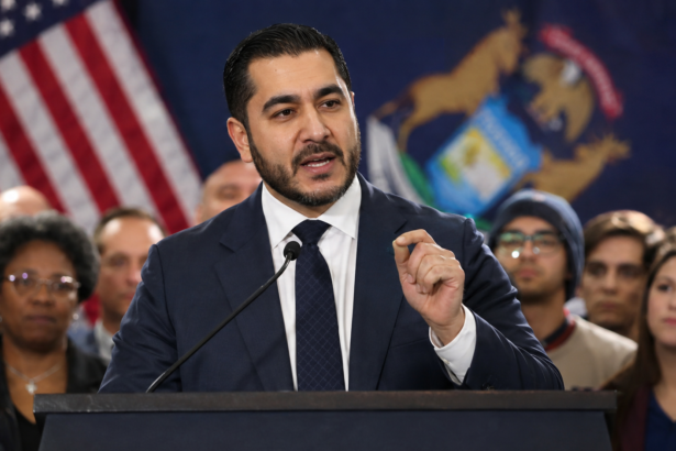 Abdul El-Sayed speaking after winning the Michigan Democratic Senate primary