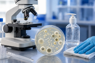 Illustration representing Candida auris symptoms and infection risks