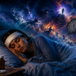 Person sleeping with fever while experiencing vivid dreams