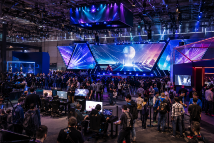 Gamescom event hall and stage at Koelnmesse in Cologne
