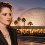 Editorial illustration of Kristen Stewart and the Cinerama Dome reopening