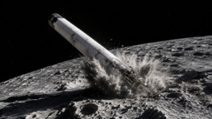 SpaceX Falcon 9 rocket stage crashing into the Moon