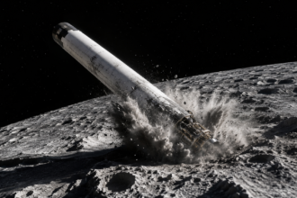 SpaceX Falcon 9 rocket stage crashing into the Moon
