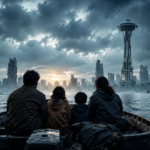 The Delgado family escapes their flooded home in The Last House