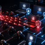 Stolen usernames and passwords being automatically tested across multiple online accounts in a credential stuffing attack.