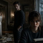 Dakota Johnson, Anne Hathaway and Josh Hartnett representing the psychological thriller Verity.