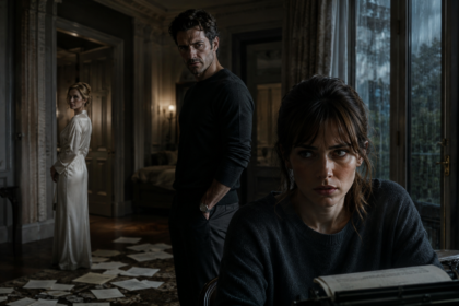 Dakota Johnson, Anne Hathaway and Josh Hartnett representing the psychological thriller Verity.
